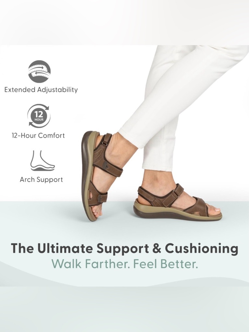 NWT Orthofeet Women's Orthopedic Malibu Adjustable Three-StrapSandal Size 8.5 - Picture 3 of 9